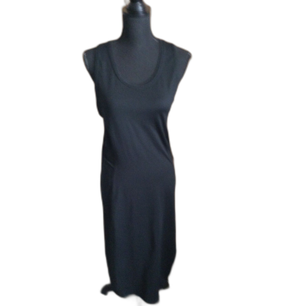 Fabletics Black Sleeveless Split Front Dress Racerback Small Bodycon Women's